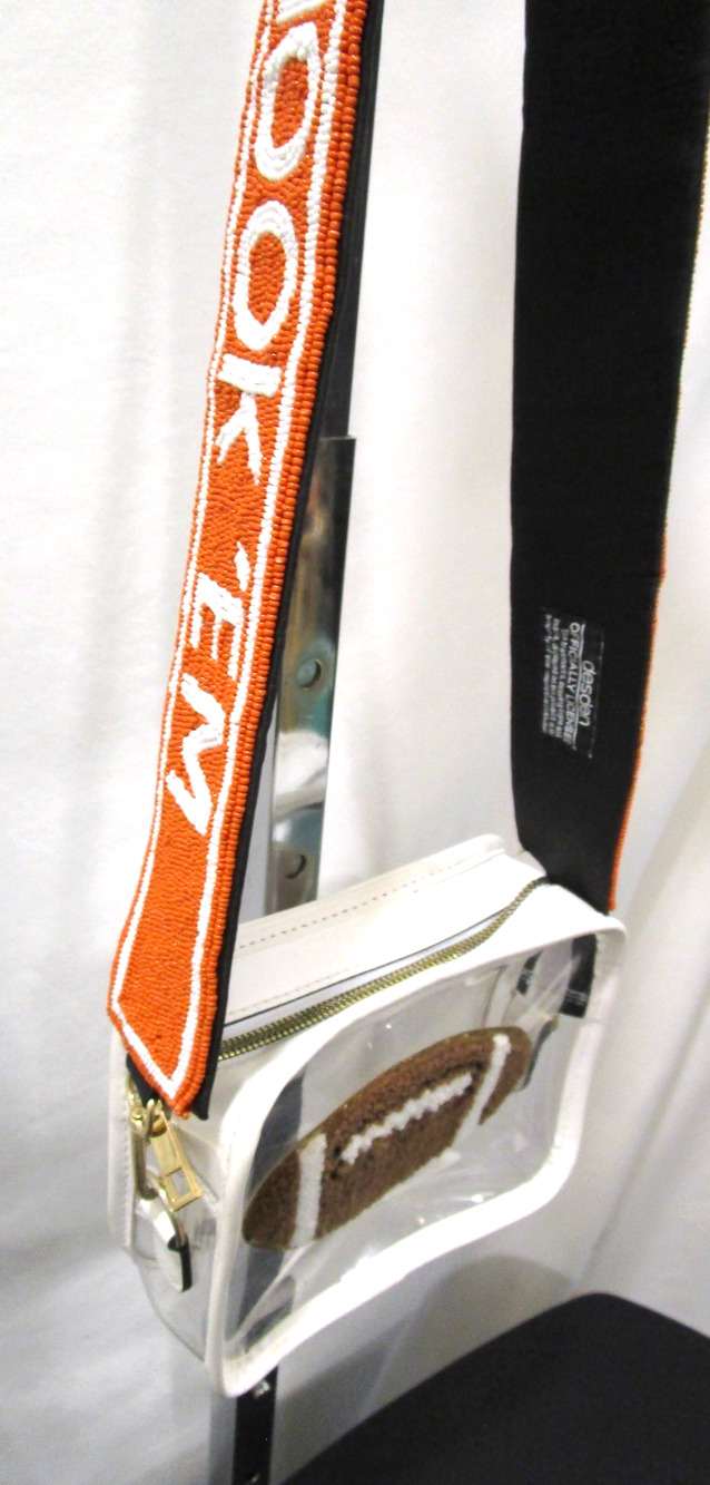 University of Texas Longhorns Clear Stadium Approved Purse Beaded Strap